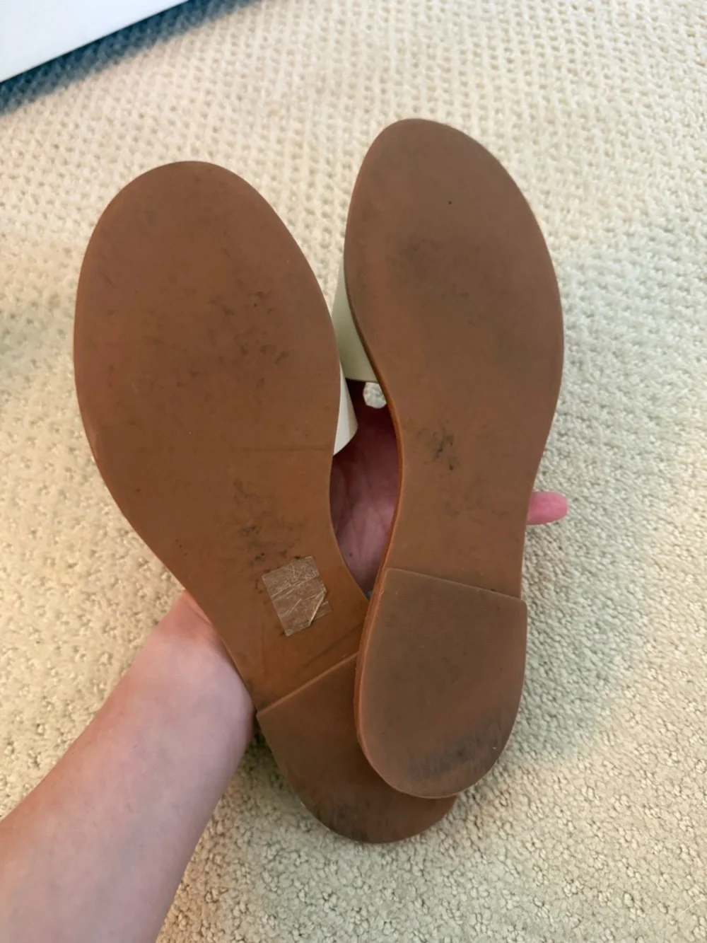 Tory Burch Beige Logo Slide Sandals 9